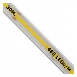 Ledstrip COB 24V 480 LED/m IP65 voor buiten, 30 m