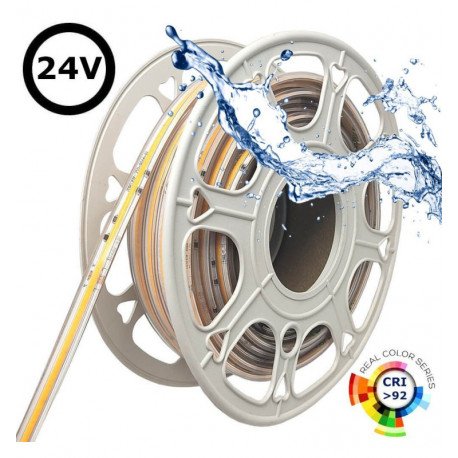 Ledstrip COB 24V 480 LED/m IP65 voor buiten, 30 m