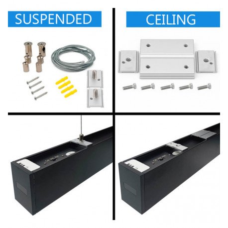 LED Linear Pendant Lamp 40W 120cm 3CCT Interconnect