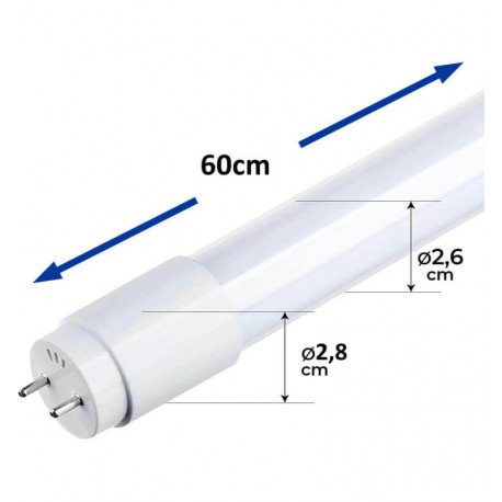 Tubo LED T8 9W 60cm cristal 300º SMD2835 110 lm/W