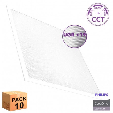 Panel LED 62x62 42W 3CCT UGR+19 4200Lm pack 10