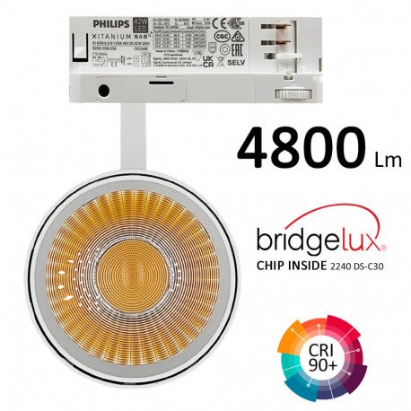 led-spot 40W voor 3-fase carrilsysteem NEW MAYA 3CCT UGR13 24°-60° wit
