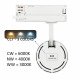 led-spot 40W voor 3-fase carrilsysteem NEW MAYA 3CCT UGR13 24°-60° wit