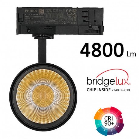 Led-schijnwerper 40W voor driefase rail 3CCT UGR13 24°-60° zwart