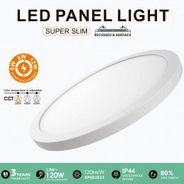 Ronde downlight led NEW MOSS SLIM 6W-9W-12W IP44 3CCT