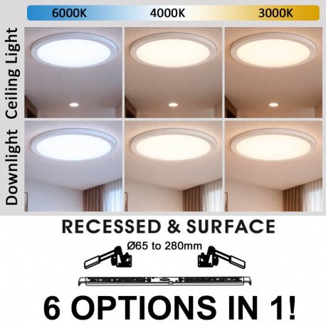 Downlight LED circular 6W-12W-18W 3CCT IP44 NEW MOSS SLIM
