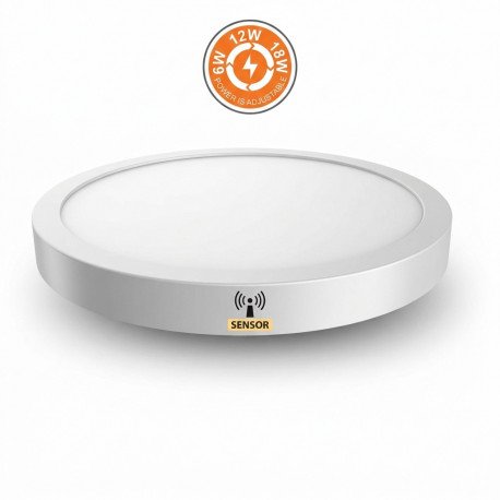 LED Downlight Circular 6W-12W-18W with Radar Sensor IP44 3CCT