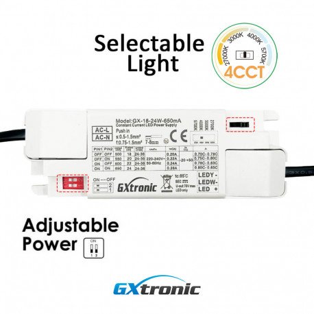 Downlight LED circulair 4CCT 16/20/24W instelbaar wit CRI92