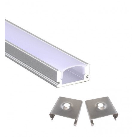 Alu profiel 2 m opbouw voor ledstrips 17x7,8 mm U