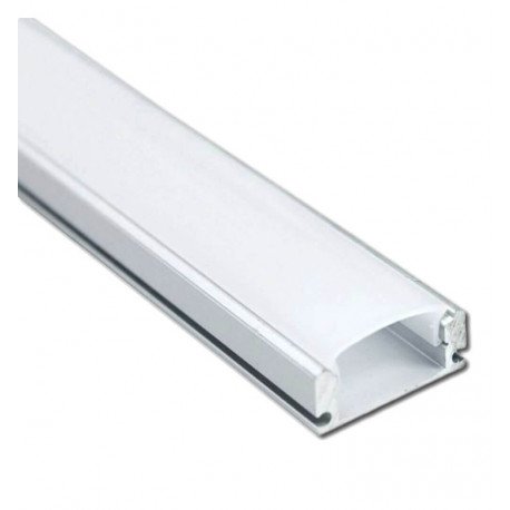 Perfil aluminio 2 m superficie para tiras LED 17x7,8 mm U