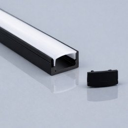 Aluminium profiel zwart 2 m opbouw (U-profiel) voor ledstrips