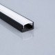 Black Surface-Mount LED Strip Aluminum Channel U, 2 m