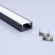 Aluminium profiel zwart 2 m opbouw (U-profiel) voor ledstrips