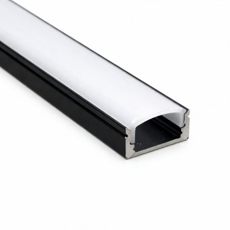 Aluminium profiel zwart 2 m opbouw (U-profiel) voor ledstrips