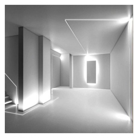 Black Surface-Mount LED Strip Aluminum Channel U, 2 m
