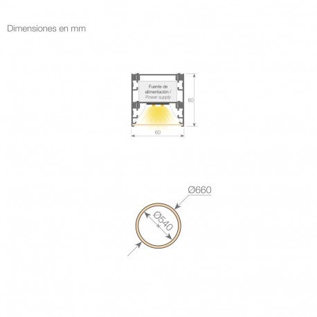 LED Panel Pendant Circular SOLARIS 60cm 28W DALI ON/OFF