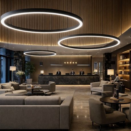 Ronde LED-hanglamp SOLARIS Ø60 cm 28W DALI ON/OFF