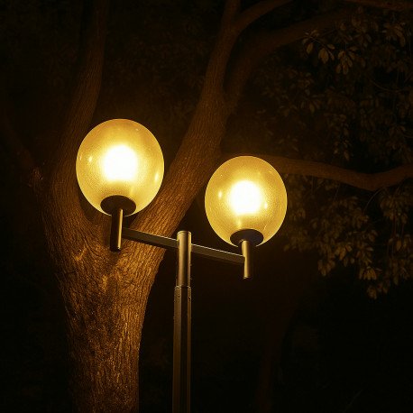 Farola LED Globo E27 45cm exterior resistente UV e impactos