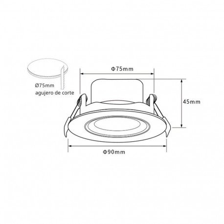 Downlight LED 7W inbouw kantelbaar dimbaar TRIAC 3CCT wit