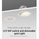 Downlight LED 7W inbouw kantelbaar dimbaar TRIAC 3CCT wit