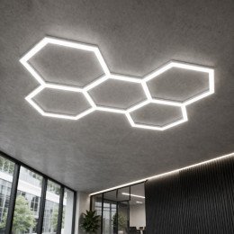 Hexagonaal ledpaneel type bijenkorf 120 cm high power zonder schaduwen