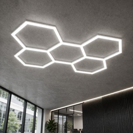 Hexagonaal ledpaneel type bijenkorf 120 cm high power zonder schaduwen