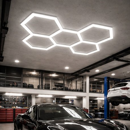 Hexagonaal ledpaneel type bijenkorf 120 cm high power zonder schaduwen