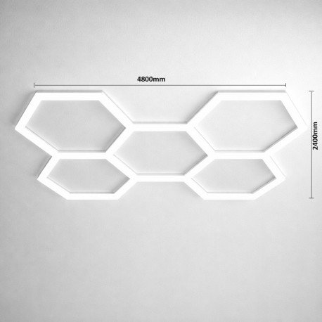 Panel LED Hexagonal tipo Abeja 120cm alta potencia sin sombras