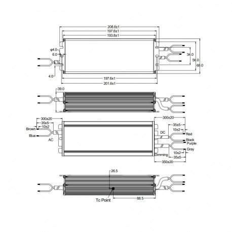 LED-driver 240W IP67 1-10V dimbaar programmeerbaar