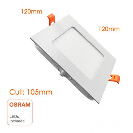 Panel LED Slim cuadrado 8W empotrable OSRAM para interior