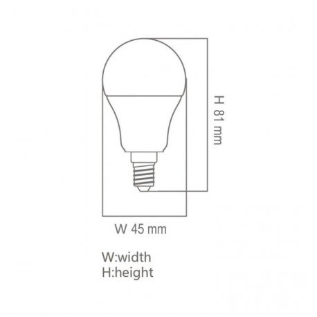 Bombilla LED MI-LED E14 G45 320º - 3W