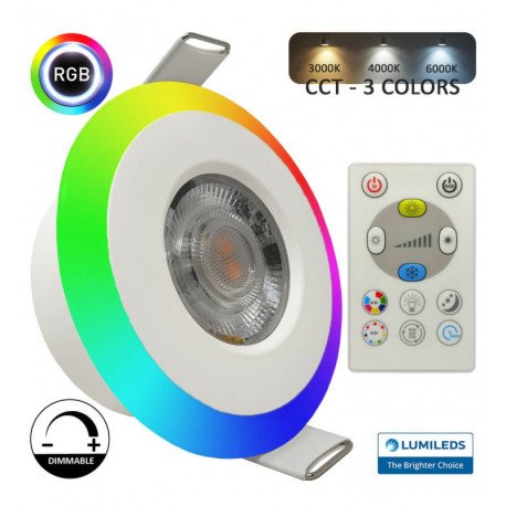 Downlight LED 6W RGB+CCT - Control Remoto - Chip Lumileds