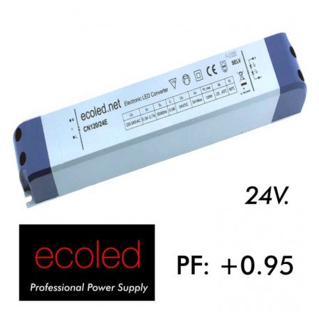 Fuente alimentación 24V 120W para tiras LED IP20 TÜV