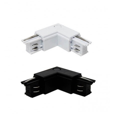 Rechter L-koppelstuk voor led-rail trifase