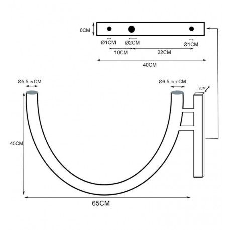 LED straatlamp beugel VERA gebogen 60 mm gegalvaniseerd