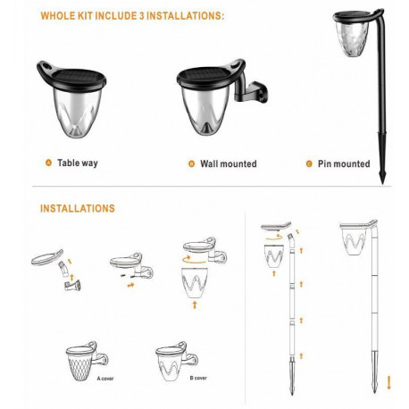 LED Solar Wall Light 3x1 200Lm CCT IP54