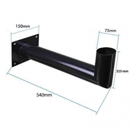 Soporte para Farola Solar - para  Pared - Acero - Negro - 54 cm