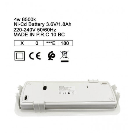 LED Emergency Light 400lm + Ceiling Kit Auto Test 6500K