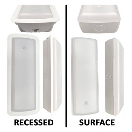 LED Emergency Light 400lm + Ceiling Kit Auto Test 6500K