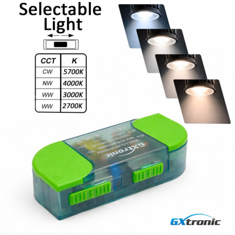 Driver LED TRIAC GXtronic 16W-20W-24W con Potencia y CCT Ajustables | 600mA 24-42V DC