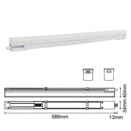 LED High Bay 60cm 18W 5CCT Linear Light Bar IP44