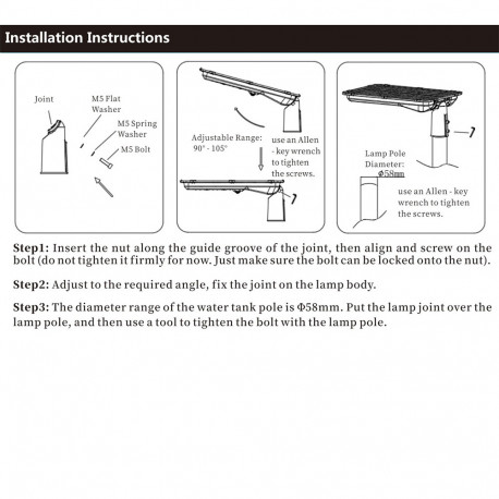 LED Solar Street Light EcoSun 240W 4800Lm | PIR + Remote | 6500K IP65