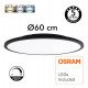Led-paneel 40W dimbaar voor plafond inbouw/opbouw OSLO zwart Ø60