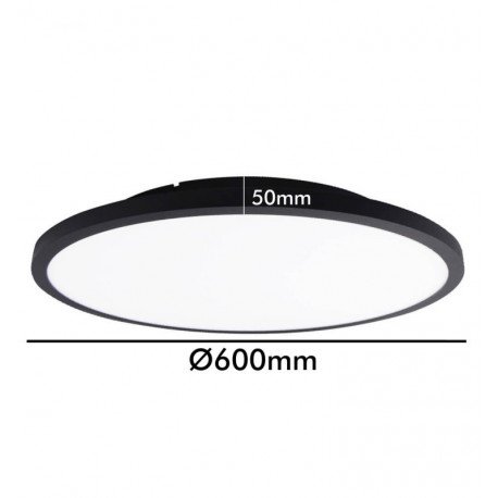 Panel LED 40W regulable para techo interior OSLO negro Ø60