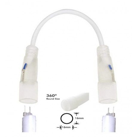 Conector unión para Neón LED circular 16mm, 28cm