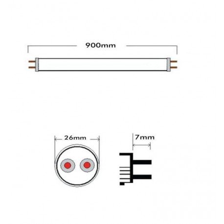 Ledbuis 13W 90 cm kristal hoge lichtopbrengst 300°