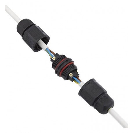 Kabelconnector in I-vorm IP68 voor buiten, schroef en nylon