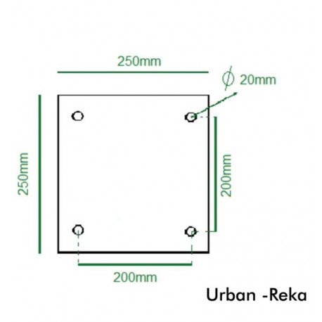 LED Street Light REKA Column 3 m with Anchor Bolts
