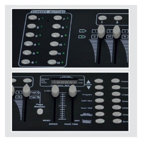 DMX512 besturingsconsole 192 kanalen met 8 scènes