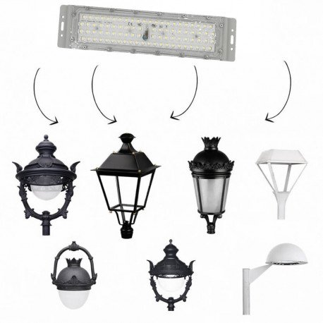 Led-schijnwerper 50W voor buiten IP65, Bridgelux optiek 25º, 180 lm/W